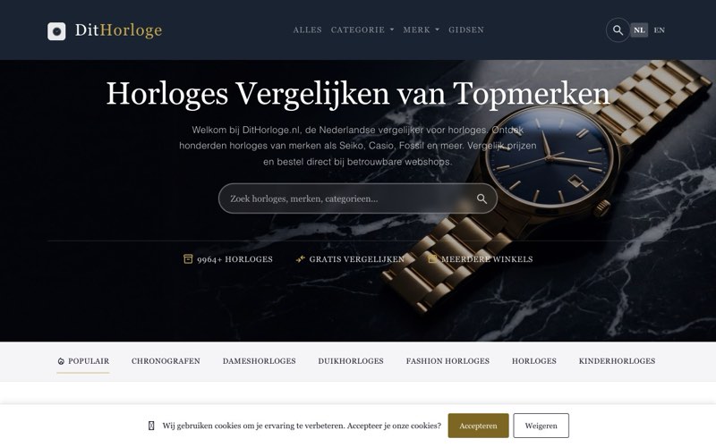Startpagina van dithorloge.nl