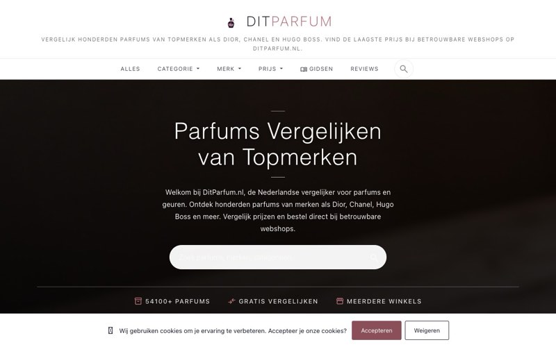 Startpagina van ditparfum.nl